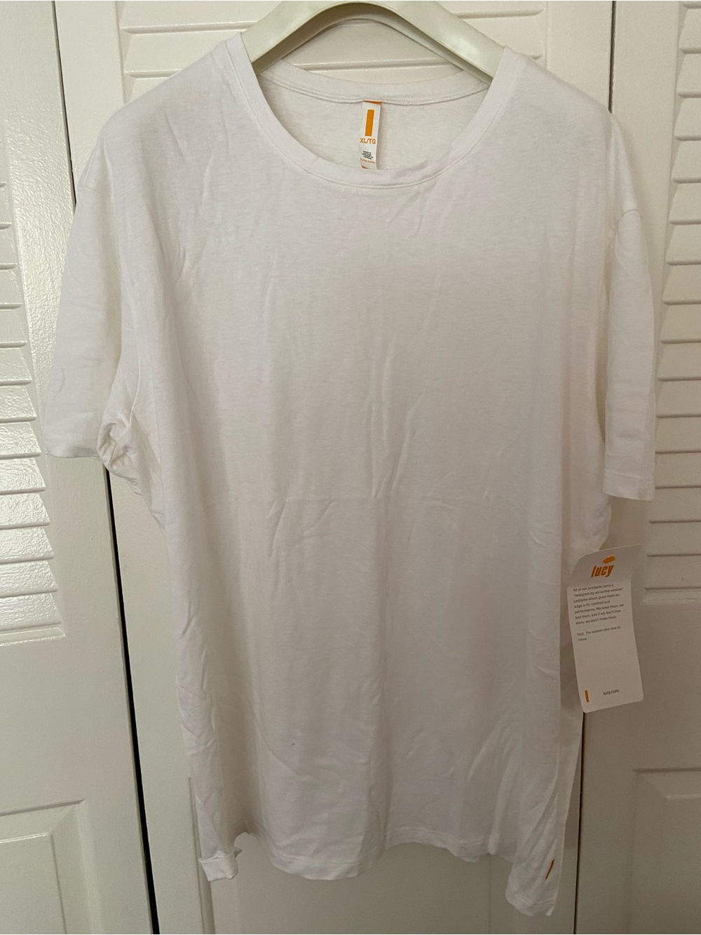 Lucy White Short Sleeve Crew Neck Tee